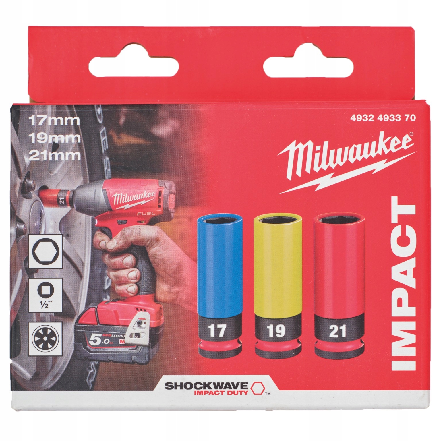 Zestaw nasadek do kół felg aluminiowych 1/2" Milwaukee