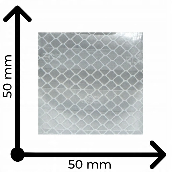 

Naklejka odblaskowa ostrzegawcza biała 50mmx50mm