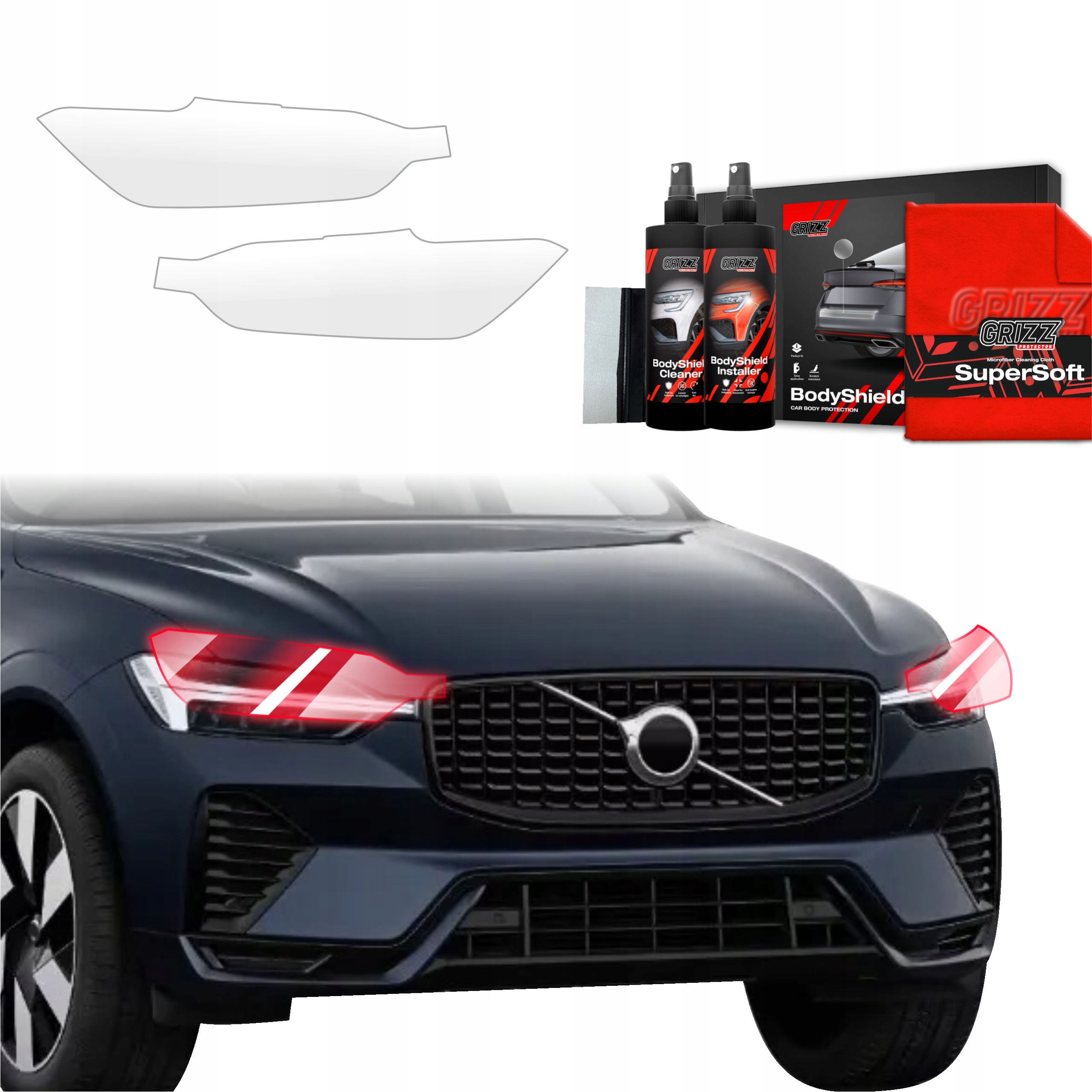 2v1 Fólie Ppf dýha na lampy pro Volvo XC60 2 (2022-2025) Grizz