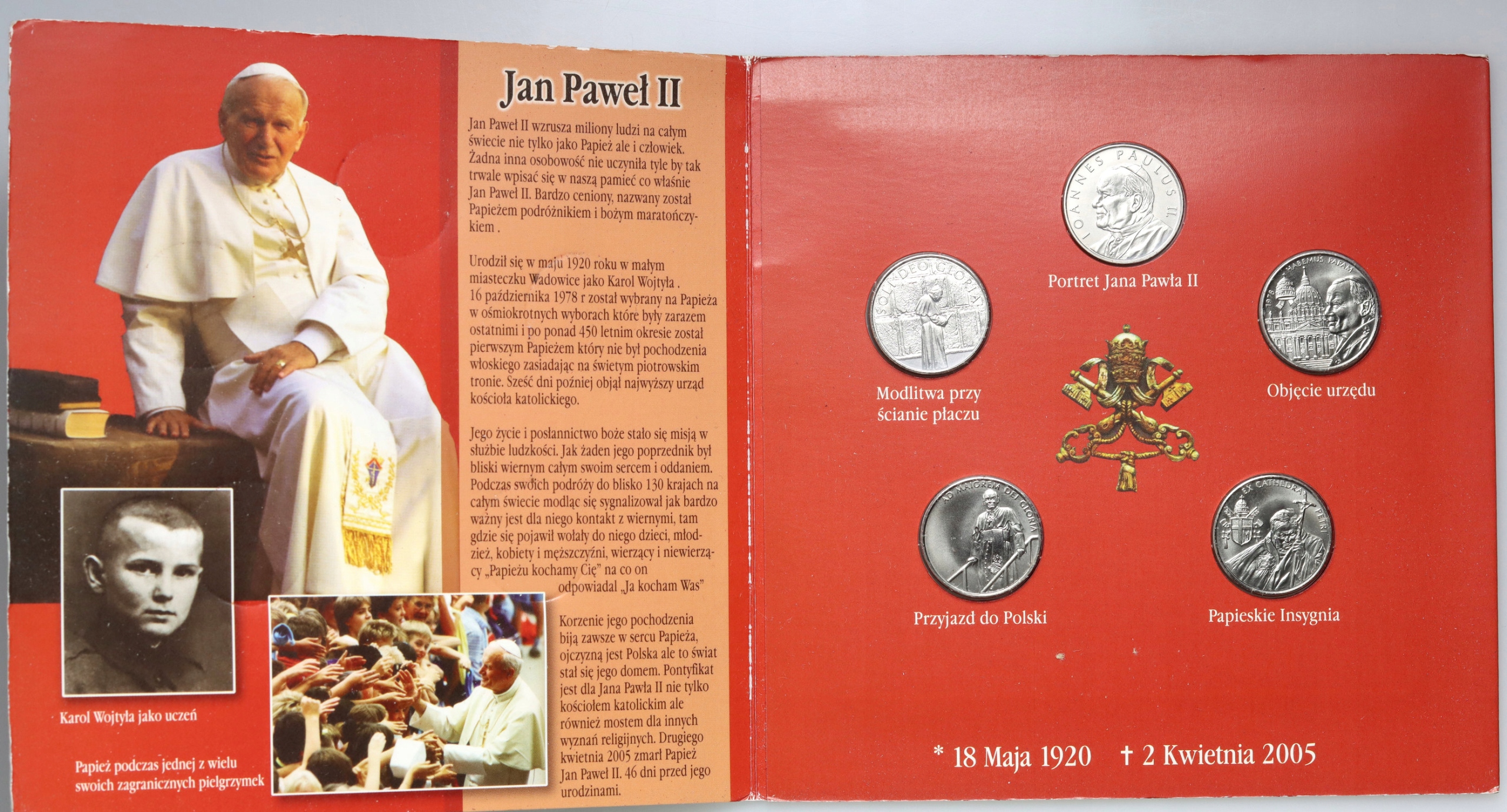 #AJ# Malta, zestaw 5 x 1 lira, Jan Paweł II