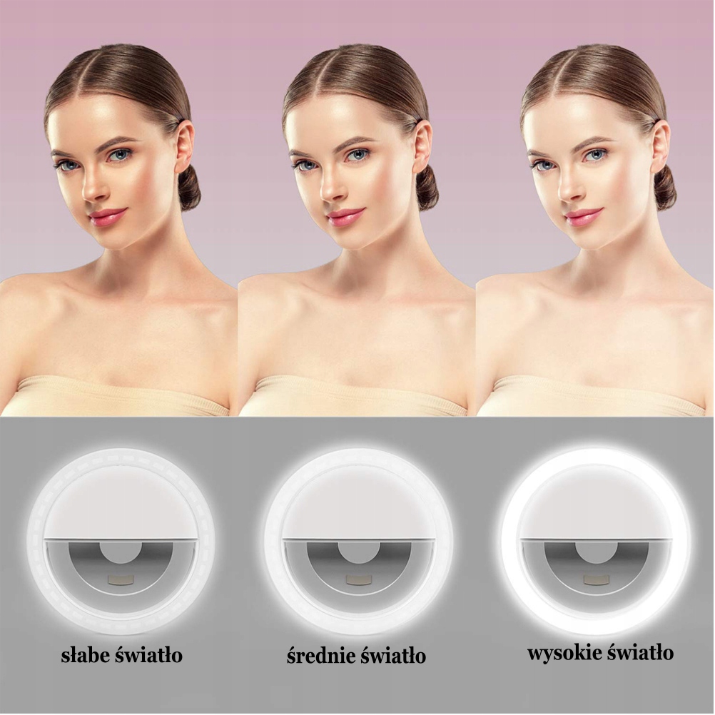 LAMPA SELFIE PIERŚCIENIOWA DO TELEFONU USB LED Kod producenta YC-RL001