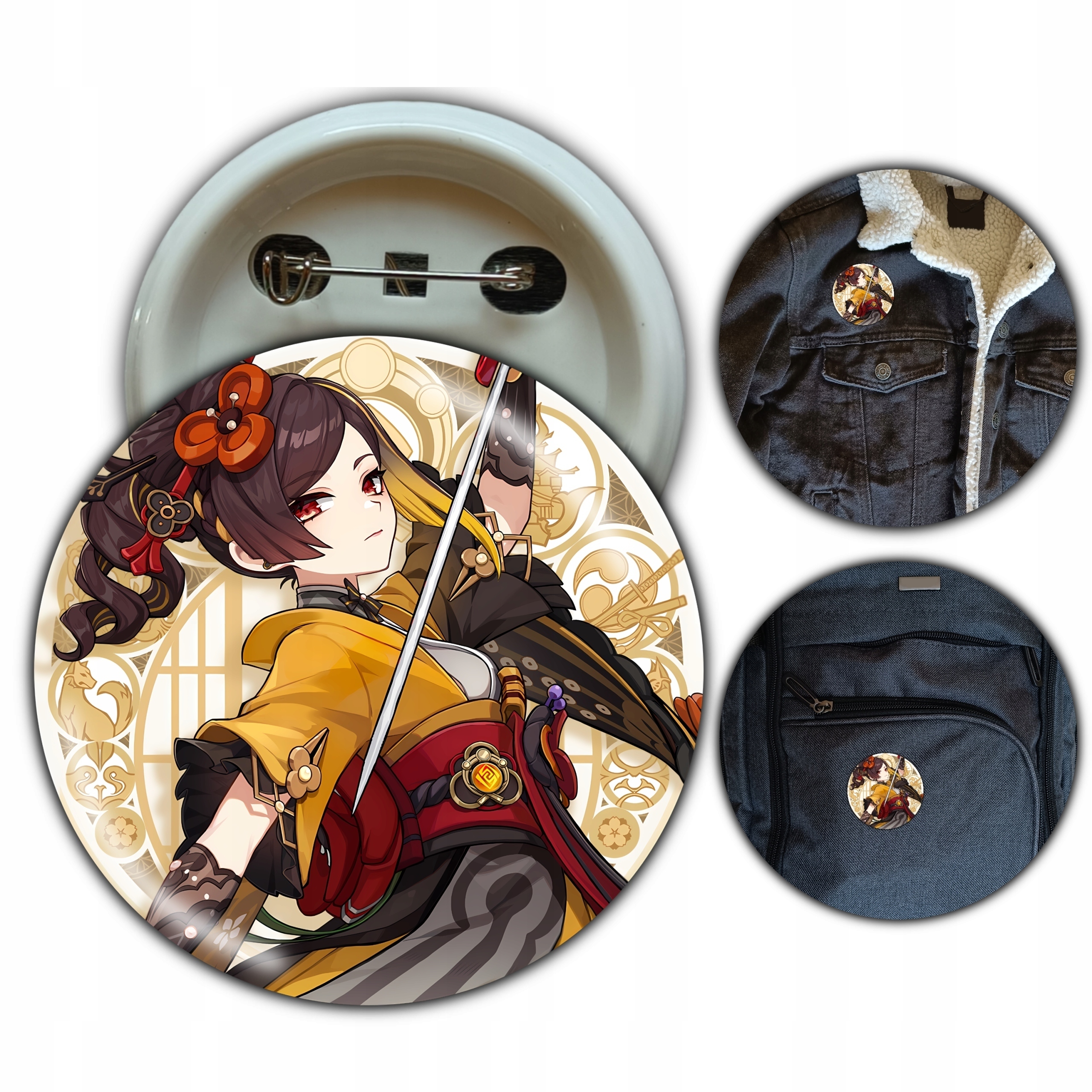 Przypinka, button, pin, znaczek, gra Chiori Genshin Impact 58mm