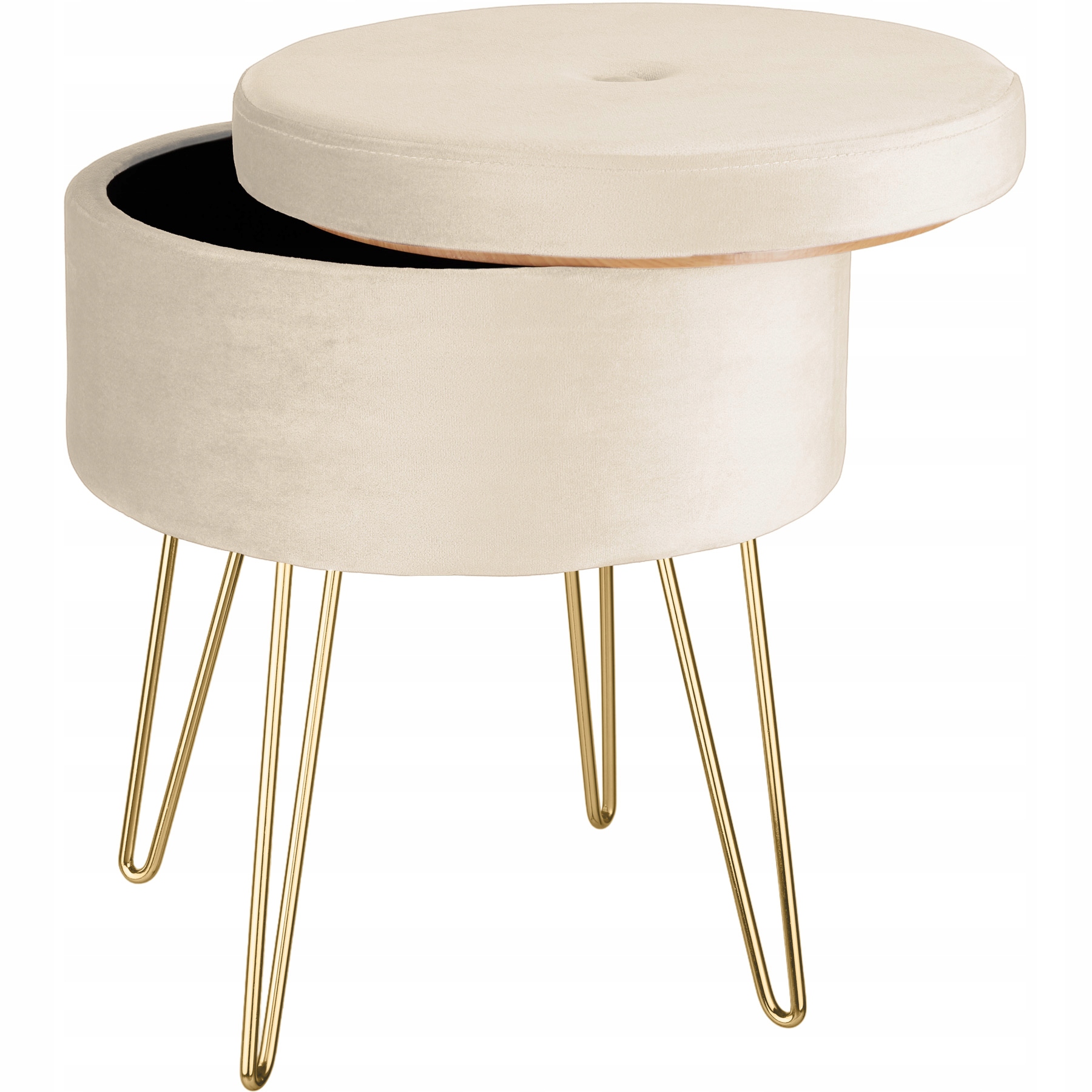 

Taboret,stołek tapicerowany kremowy 403955