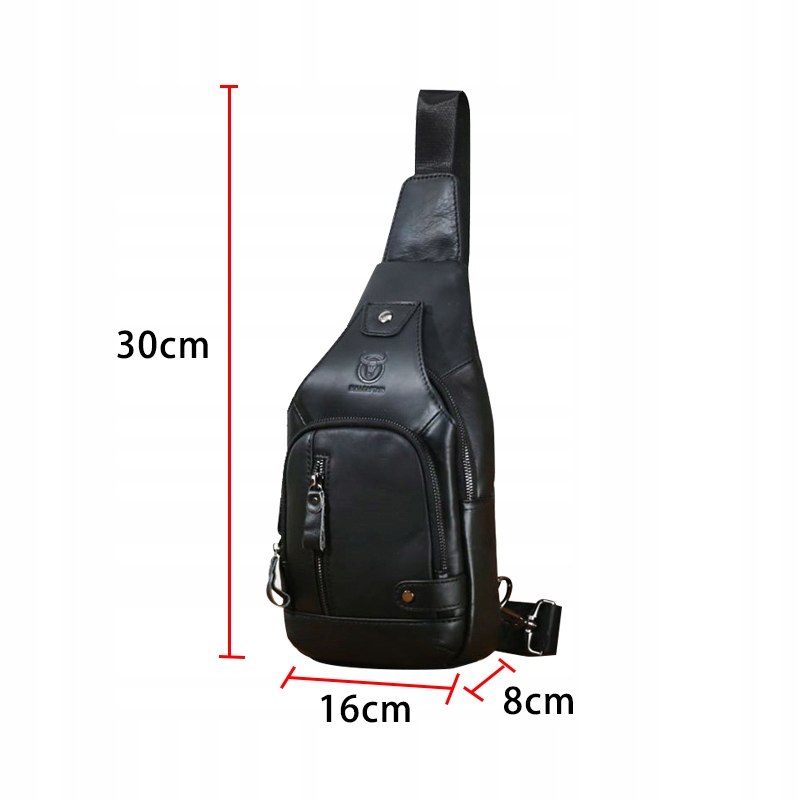 SASZETKA TORBA NA RAMIĘ MĘSKA NERKA PLECAK USB Kolor czarny