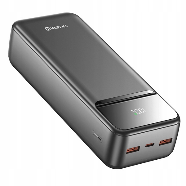 Swissten Powerbank 30000mAh 22,5W Power Line II 5/9/12V Usb-c 2xUSB-A