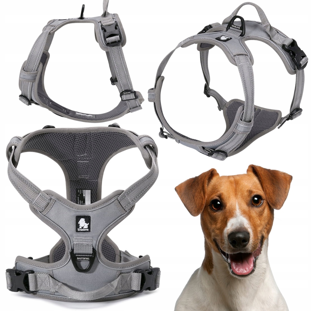 Levně Postroj Pro Psa Truelove Easy Walk Pevný, Odolný, Reflexní, Šedý