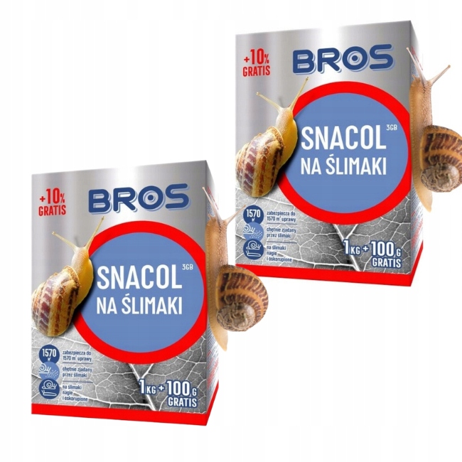 

Snacol Na Ślimaki 3GB 1KG+100G Zestaw 2 Sztuk Bros