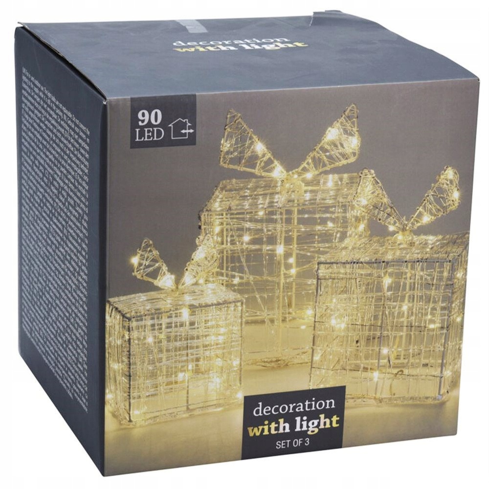 Svítící dárky 90 Led venkovní 3 ks