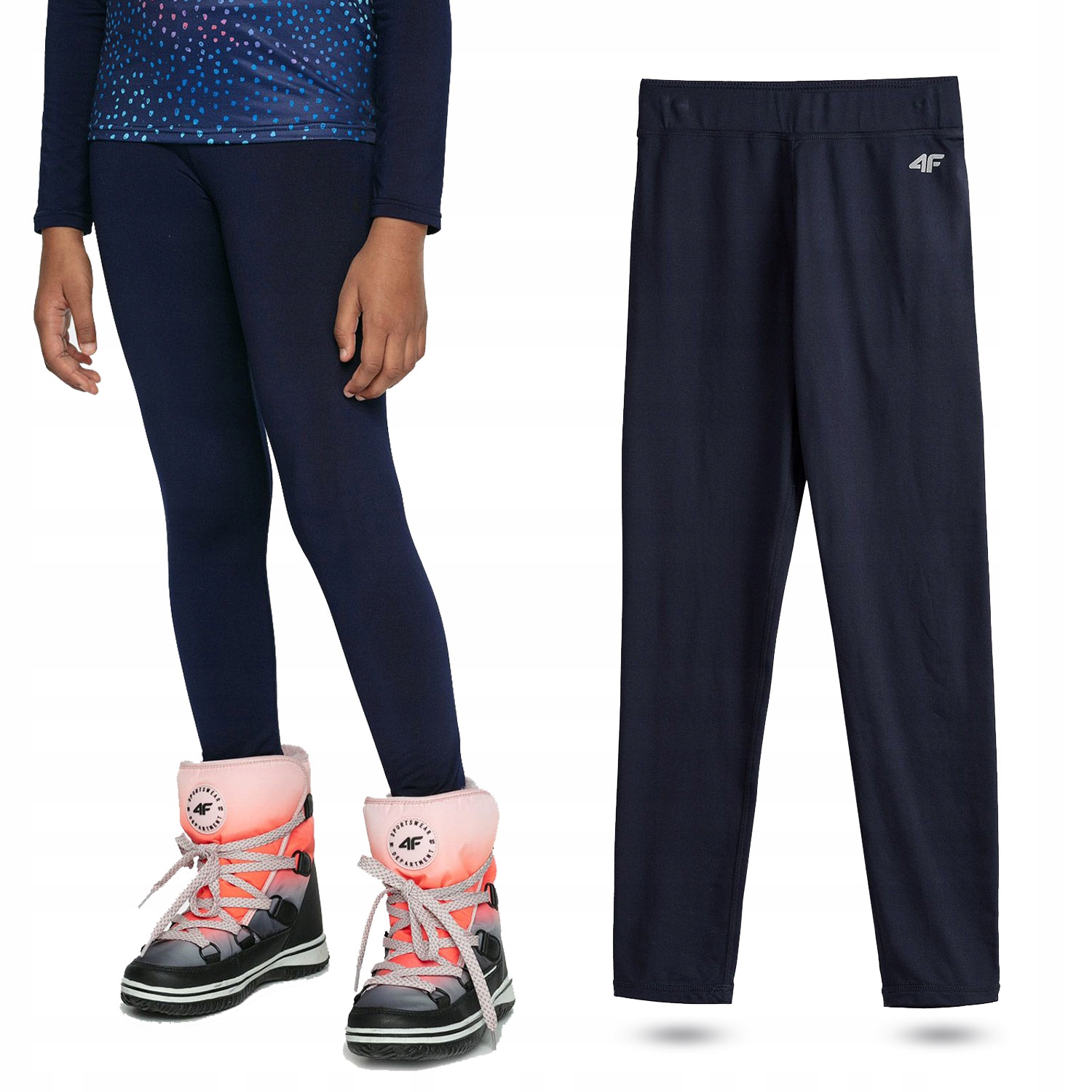 

Legginsy Getry Dziewczęce 4F Termoaktywne JBIDD001
