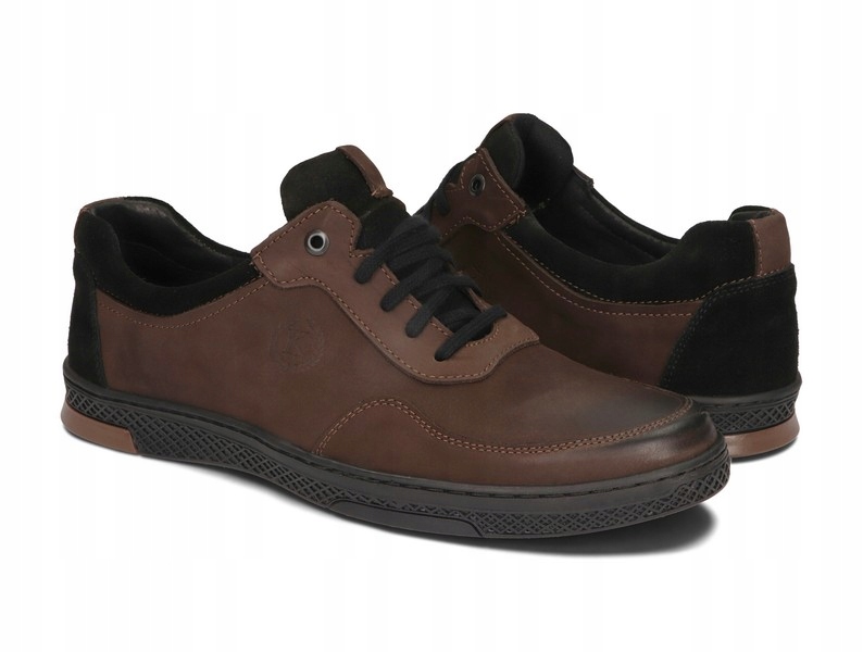 BUTY MĘSKIE SKÓRA CASUAL KOMODO 918 BRĄZOWY 40 Model CASUAL