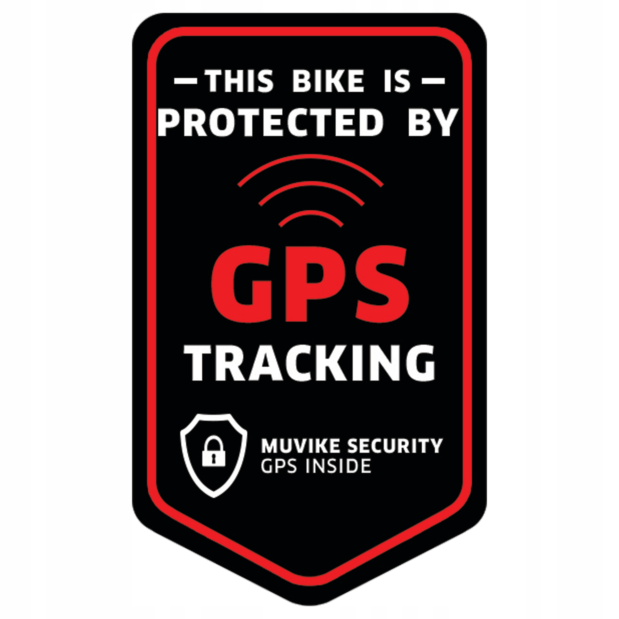 NAKLEJKA NA ROWER MUVIKE GPS TRACKING CZARNA ZABEZPIECZENIE ROWEROWE