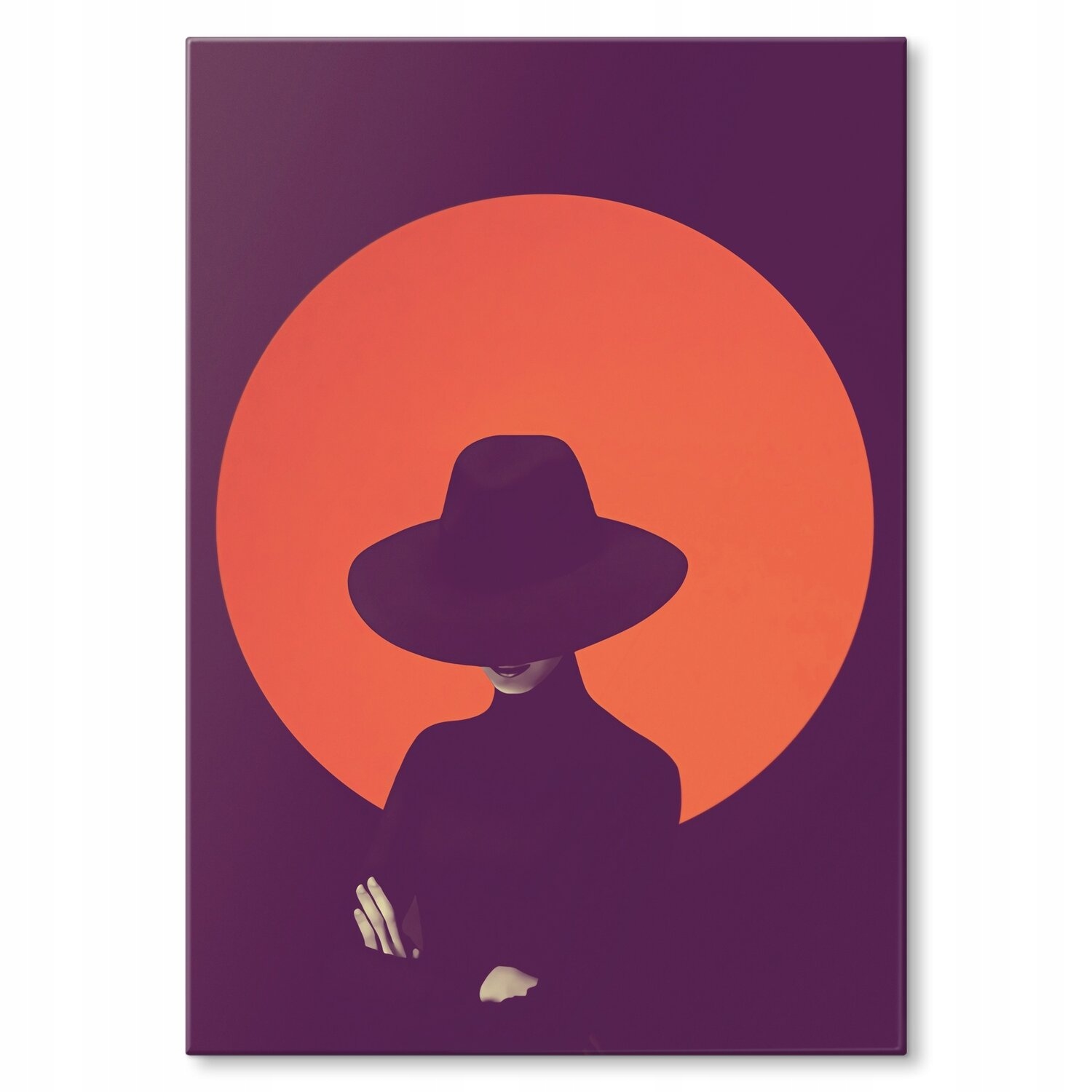 Kovový plakát balerína v oranžové barvě Dárek 22 x 31 cm