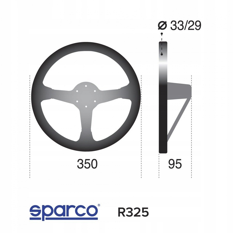 Zamszowa rajdowa kierownica Sparco R325 350mm Producent code 015R325CSN