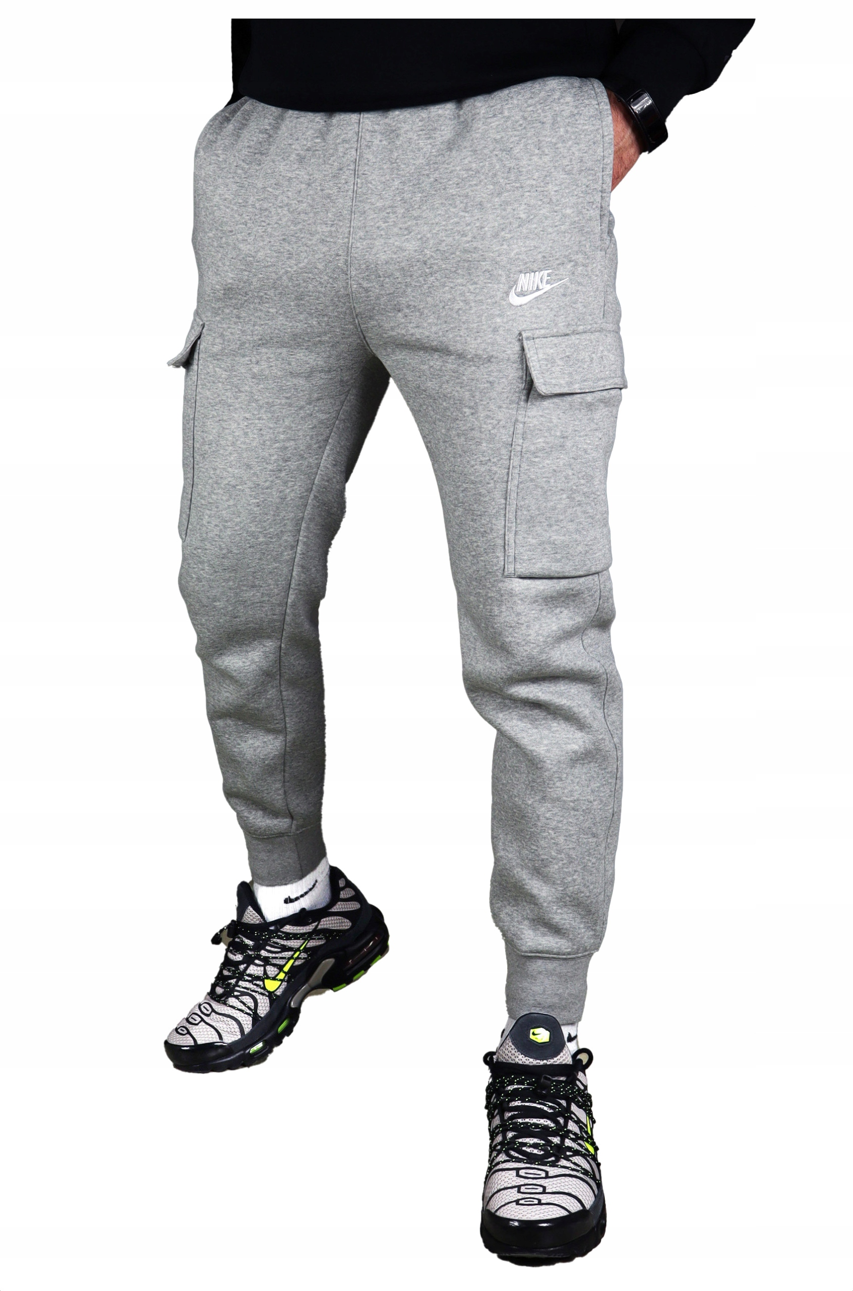 Nike Kapsáče teplákové kalhoty Šedé pánské tepláky Bavlněné jogger sportovní