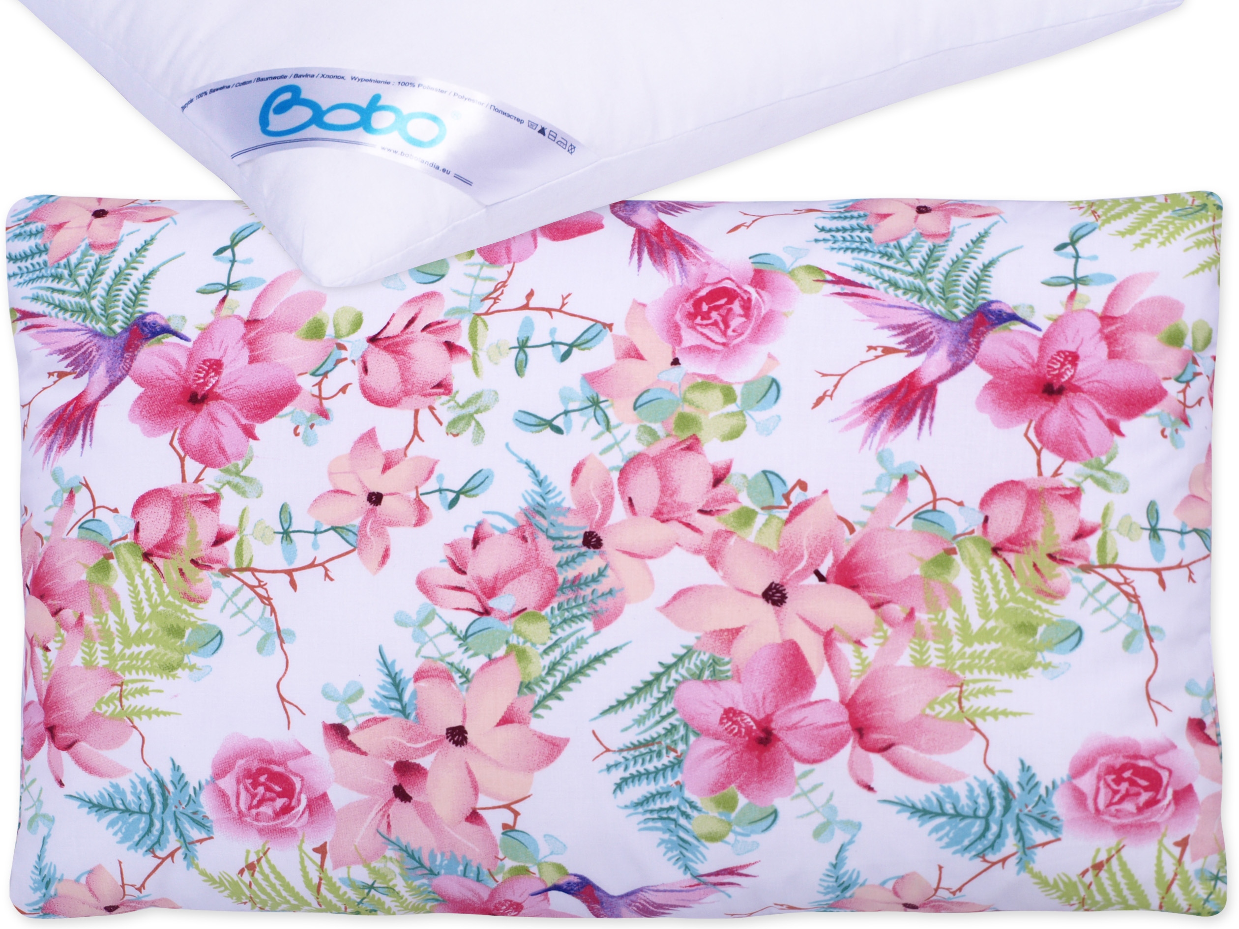 

Poduszka z poszewką 60x40 cm bawełna Róż. Kwiaty