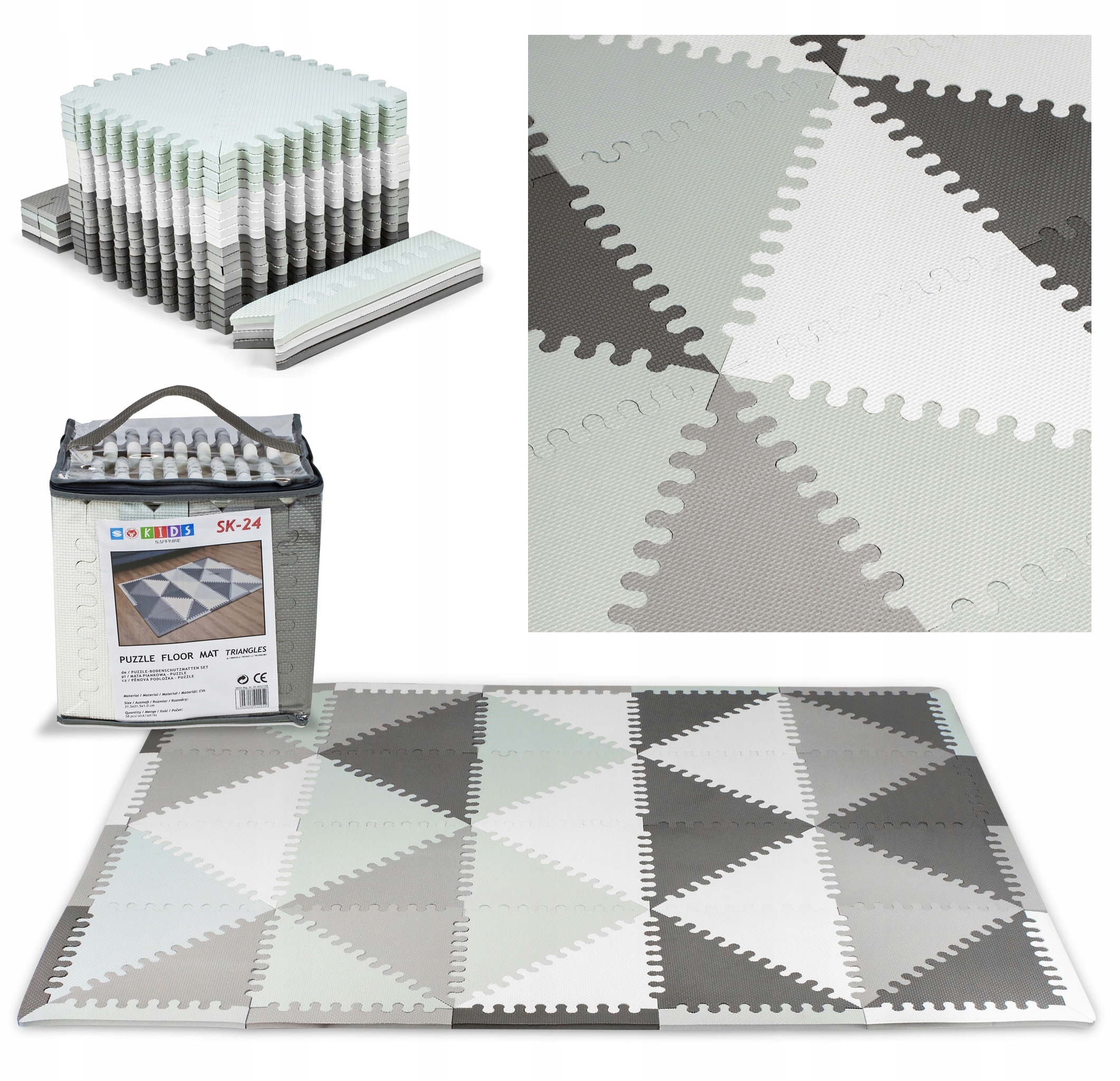 

Gruba Mata Edukacyjna puzzle Piankowe XXL 58szt