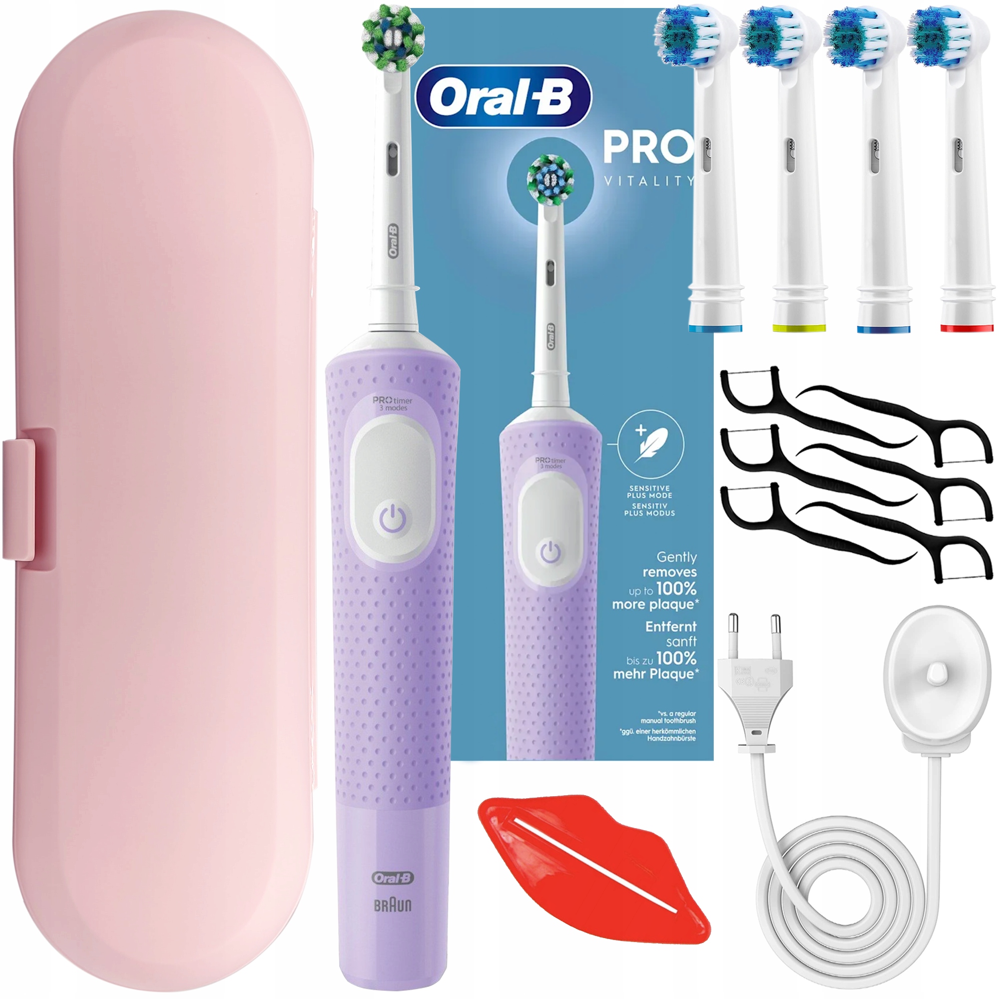 Szczoteczka Elektryczna Do Zębów Oral-b Vitality Pro Lilac Fiolet Zestaw