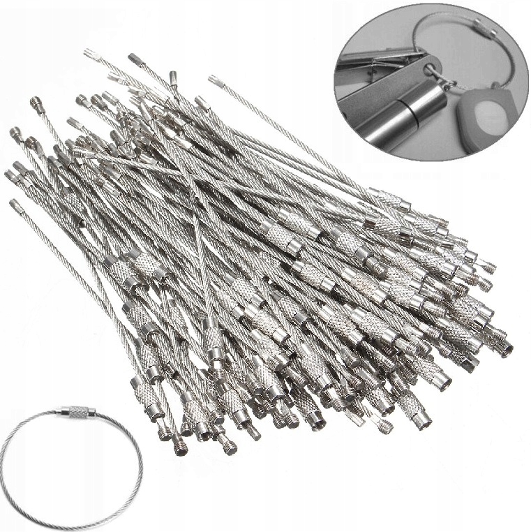 Linka Stalowa Skręcana Edc Do Kluczy Na Klucze Zawieszka Bagażu 100 Sztuk