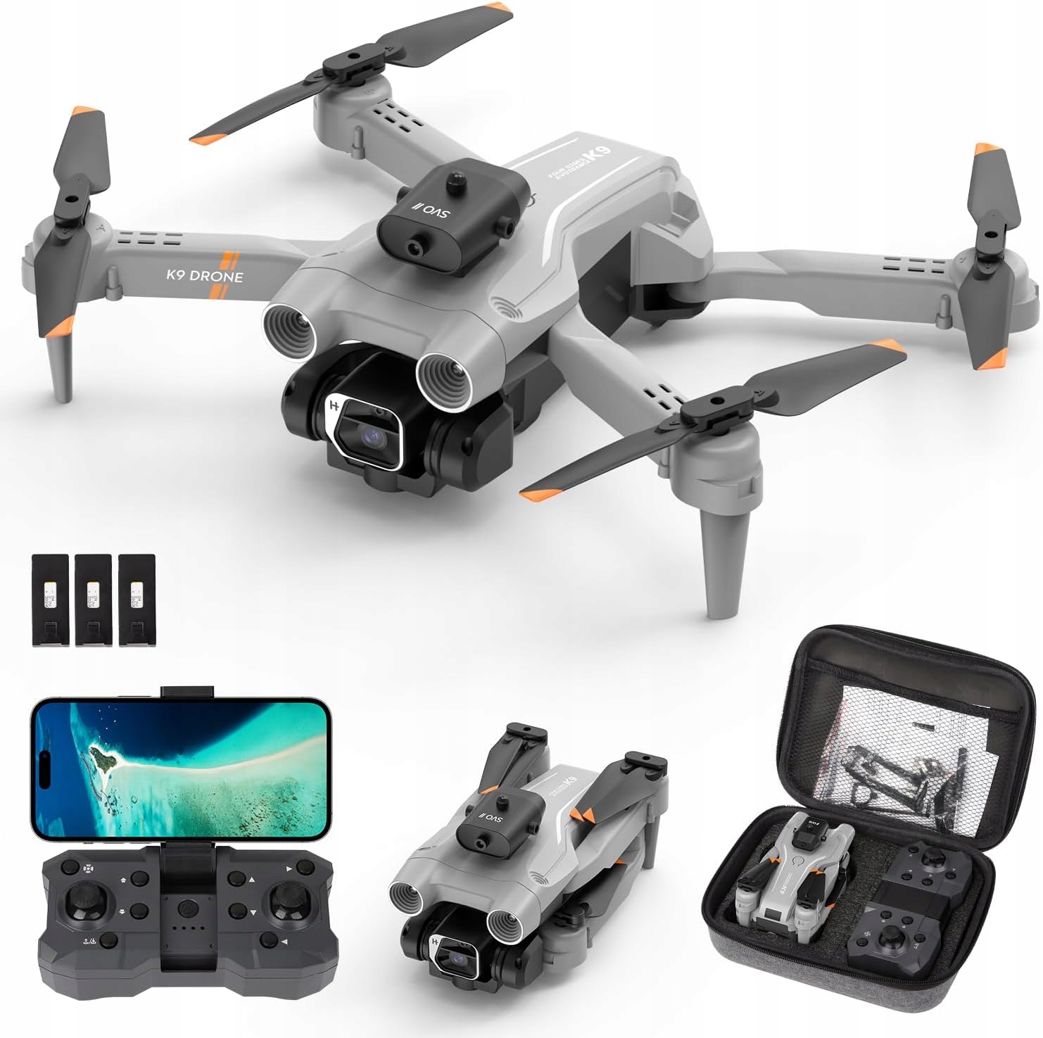 Dron S Kamerou 4K Rc Quadcopter Překážek Vyhýbání Se 3 Bateriemi 1800 mAh