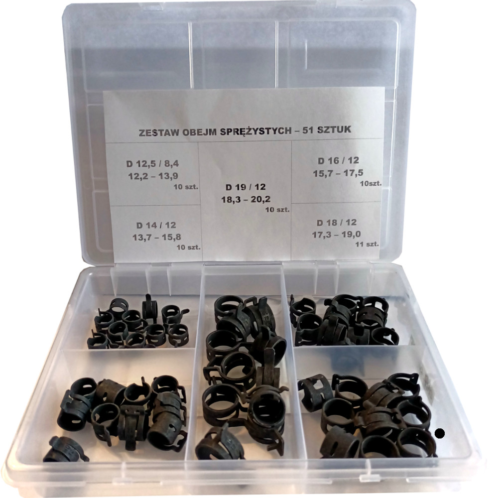 ZESTAW OBEJMA sprężysta samozaciskowa 51 szt.