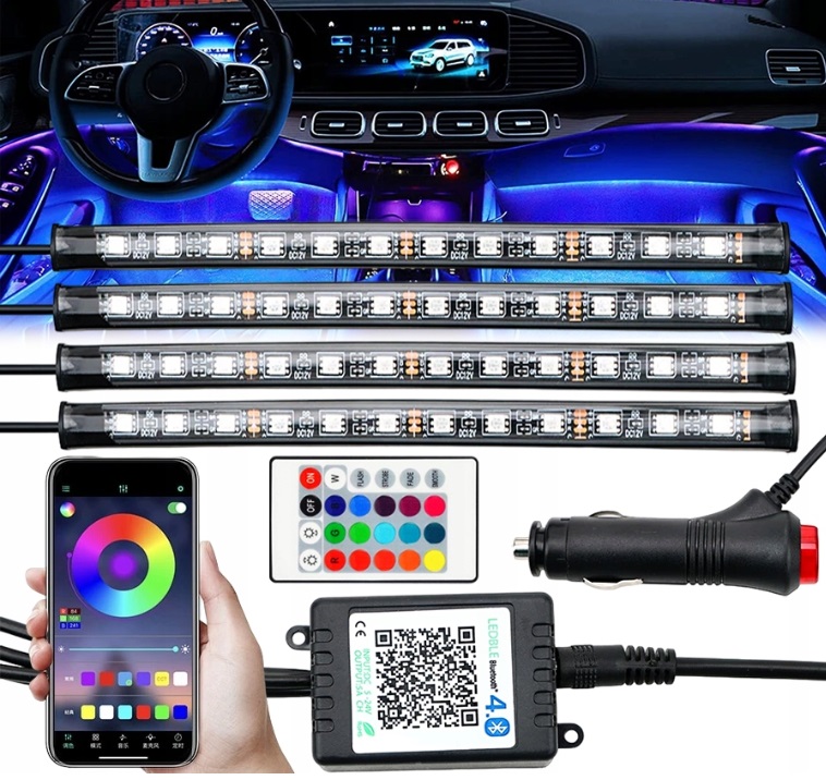 OŚWIETLENIE WNĘTRZA AUTA KABINY SAMOCHODU RGB 48 LED + STEROWANIE APLIKACJĄ Typ samochodu 4x4/SUV Samochody osobowe
