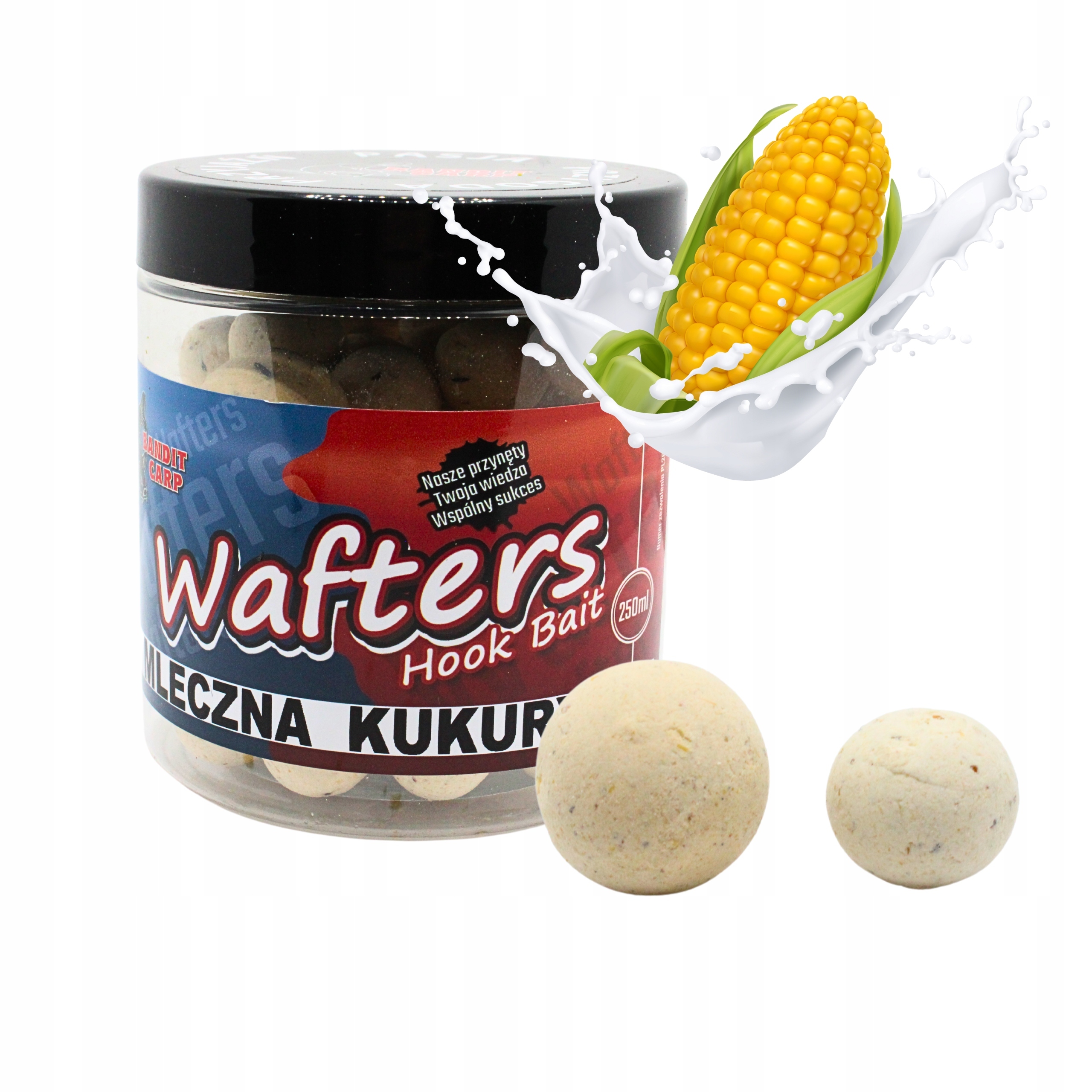 Kulki Proteinowe Wafters Neutralne 16/20mm Mleczna Kukurydza 250ml Bandit