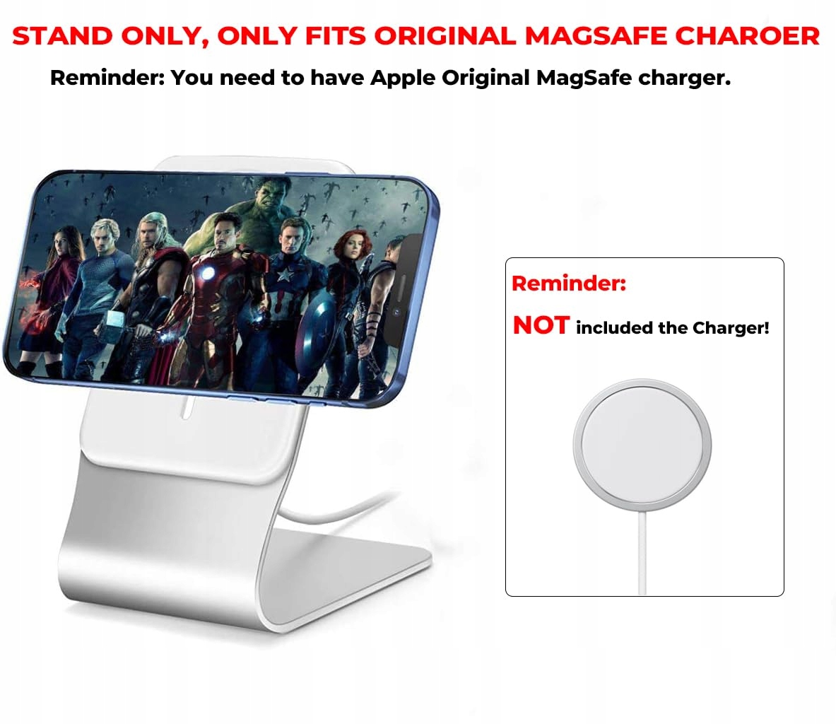FULAIM Aluminiowy Stojak Do MagSafe iPhone 16 15 14 13 12 Pro Max — miniatura 2
