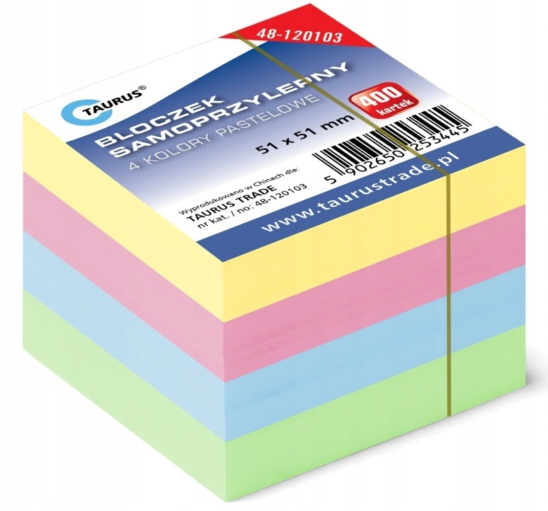 

Bloczek samoprzylepny 51x51mm 400k pastelowy