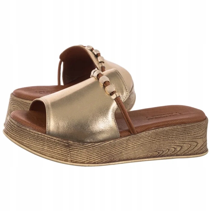 Dámské letní boty Nazouváky Platformy Venezia Zlaté B046LEGOOBK043