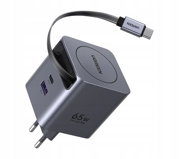 Ładowarka sieciowa Ugreen X615 GaN 2x Usb-c Usb-a 65W Szara