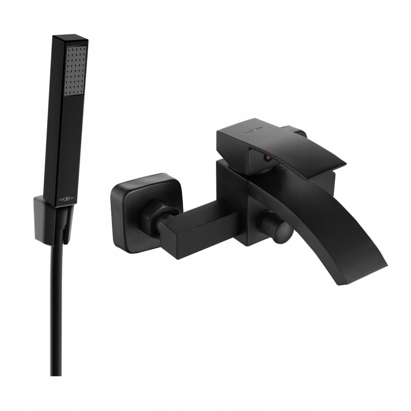 Mexen Libra R77 vaňová batéria so sprchovacím setom, čierna 74513R77-70