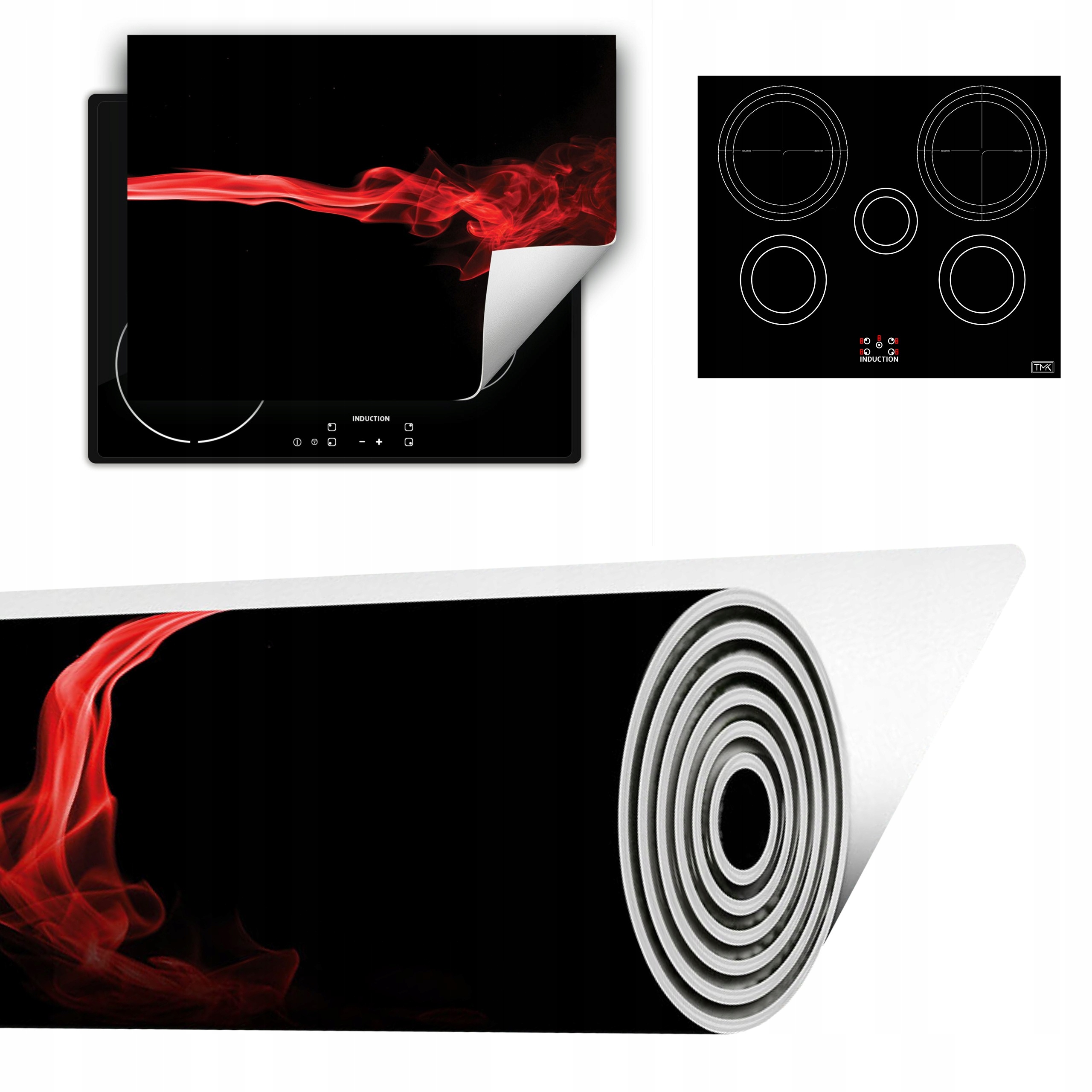 Vinylová Podložka Do Kuchyně Více Místa 70x52 červená černá