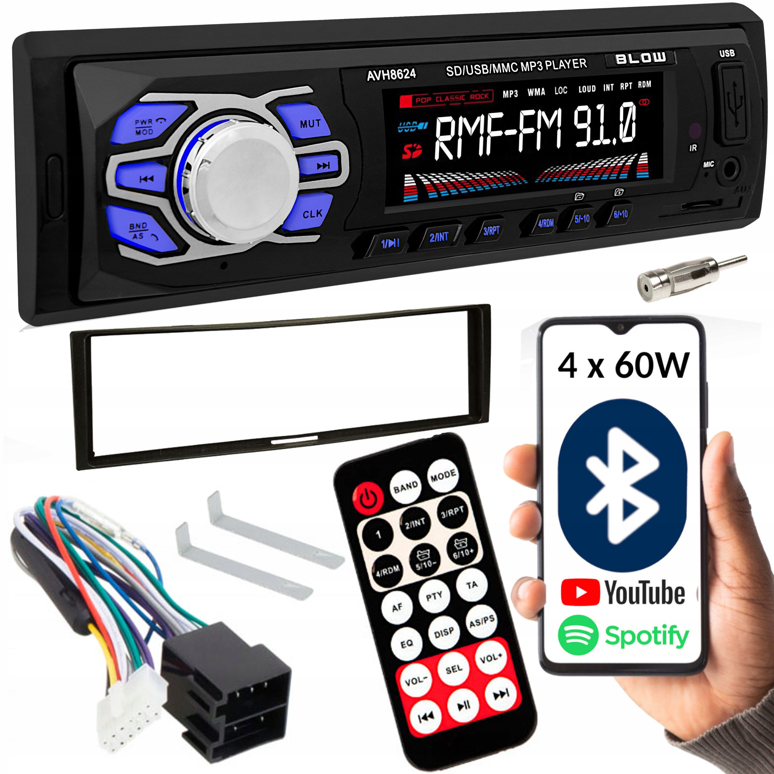 Radio Samochodowe Bluetooth Rds Usb Sd Aux Renault Megane 2 Modus Clio 3-Zdjęcie-0