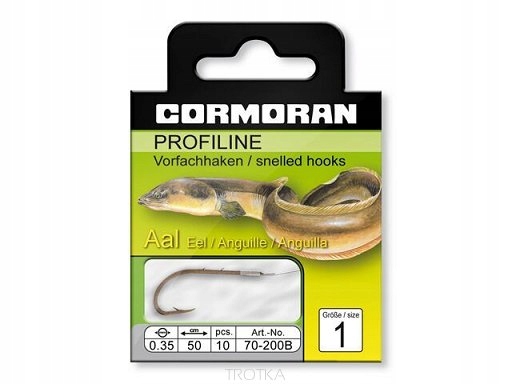 Haczyki Cormoran z przyponem Eel B 0,28mm roz.