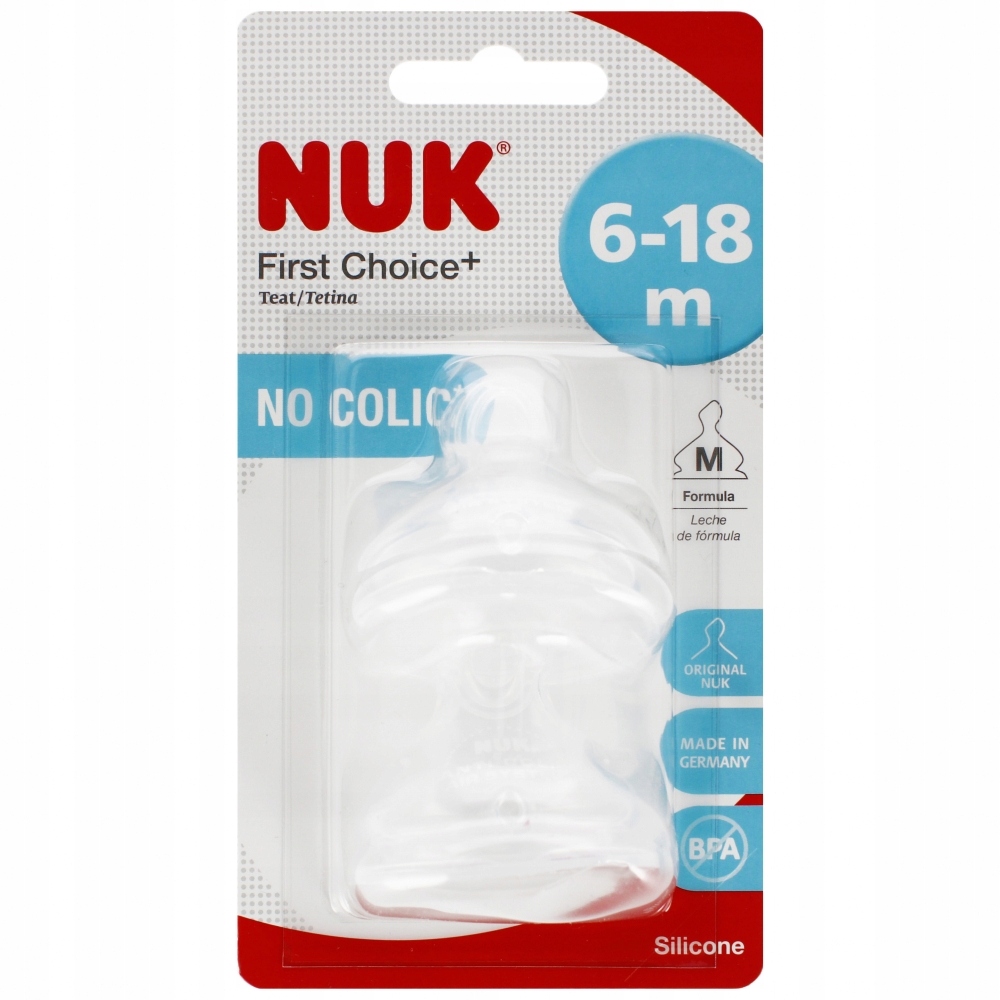 NUK Smoczek do butelki silikonowy 6-18m M First Choice op.2 szt. 10721265 Marka Inna marka