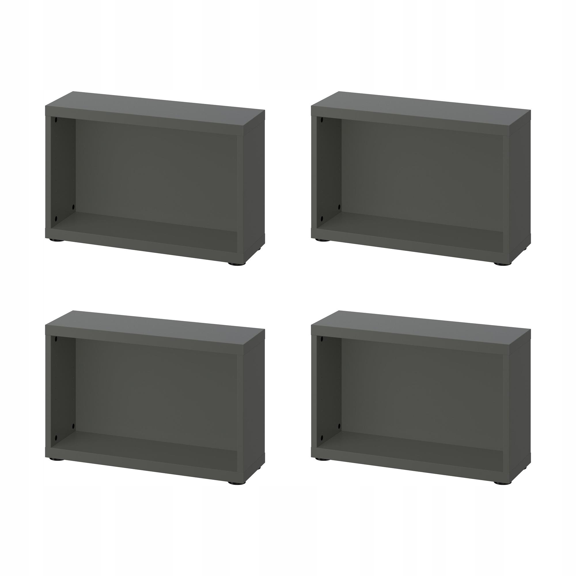 4 szt. Besta Obudowa ciemnoszara 60x20x38 cm mebel wiszący stojący