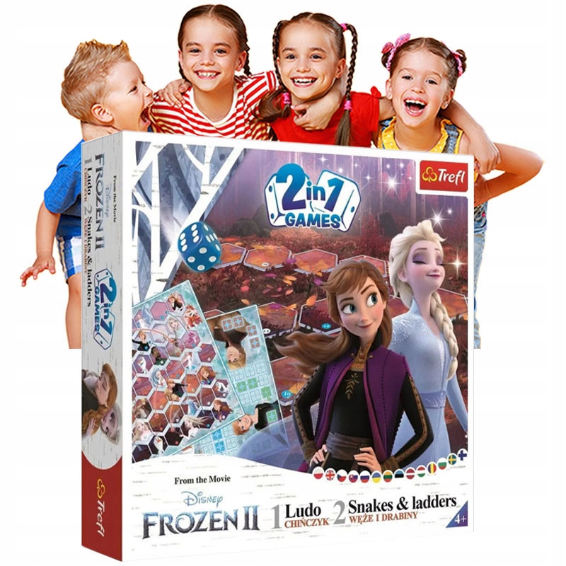 Gra dla 6 Latka Planszowa 2w1 Chińczyk Węże Frozen