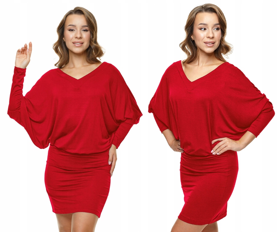 Sukienka nietoperz dzianinowa oversize, L/XL