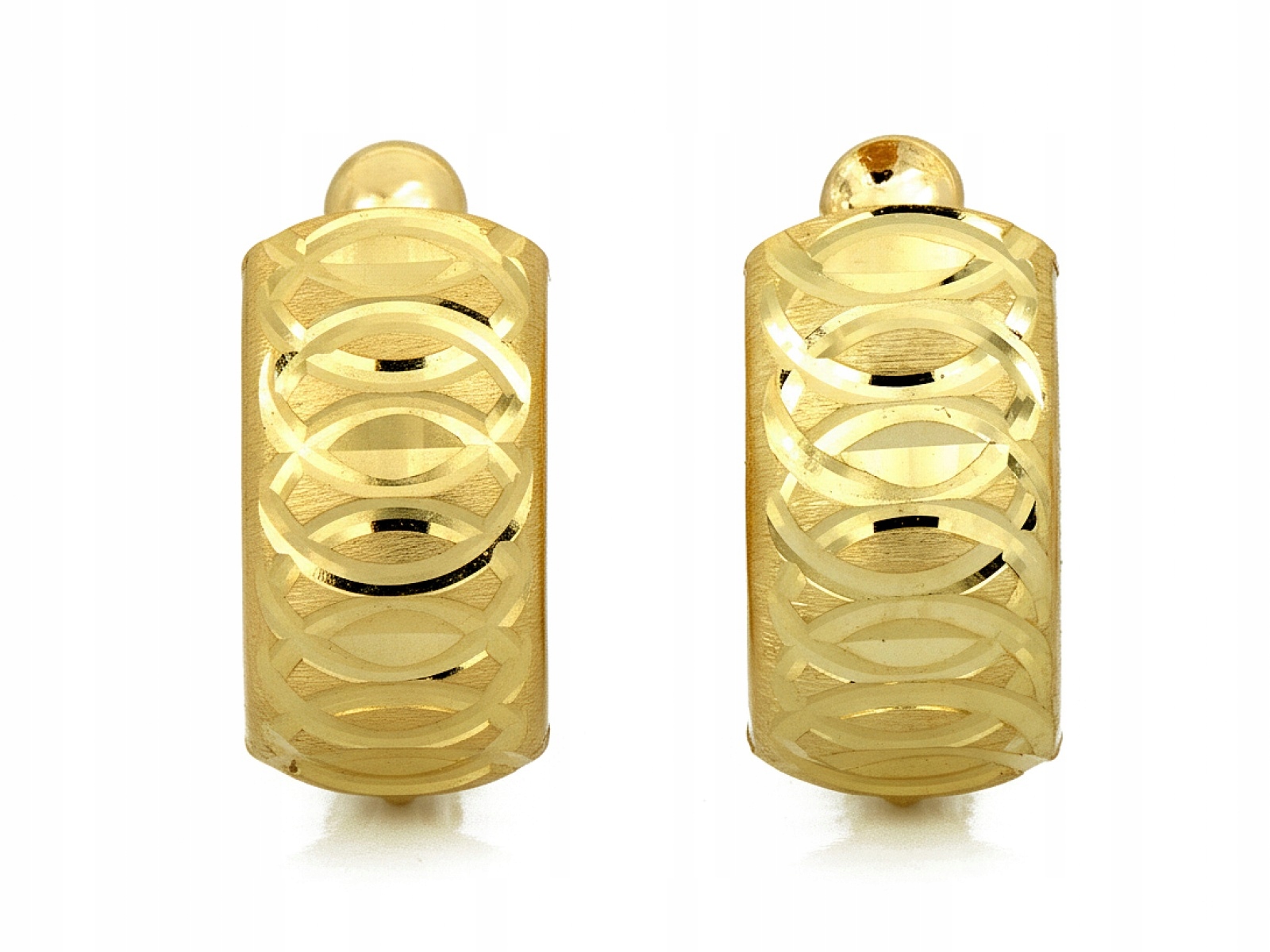 Dámské Náušnice Ze Zlata 585, anglické zdobené plechy jako Dárek
