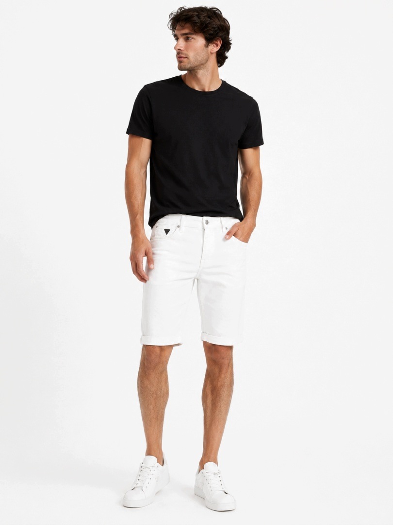 Guess Sonny Short Bílé Dámské Džínové šortky Stretch Logo Aghw vel. 36