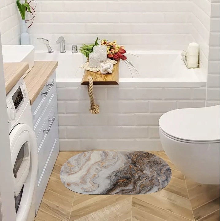 MATA ŁAZIENKOWA SZYBKOSCHNĄCA CHŁONNA DYWANIK ANTYPOŚLIZGOWY 45X75 Grubość 5 mm