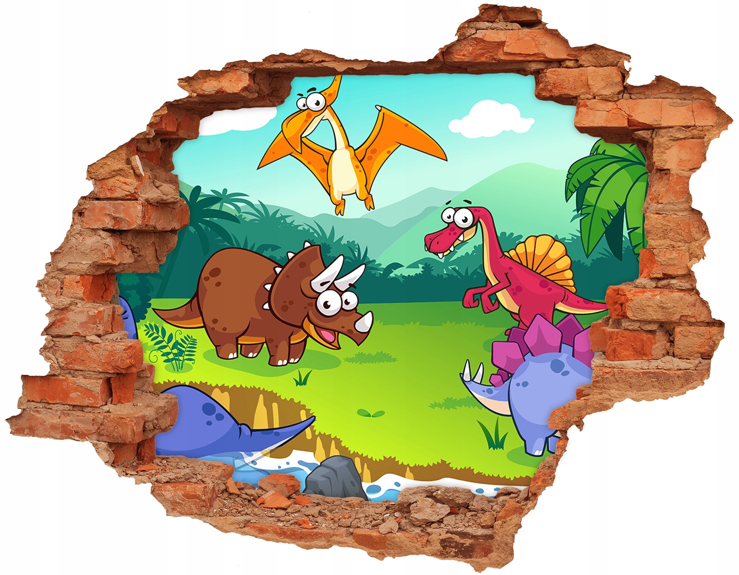 

Naklejka 3d fototapeta ozdoba 120x93 cm Dinozaury