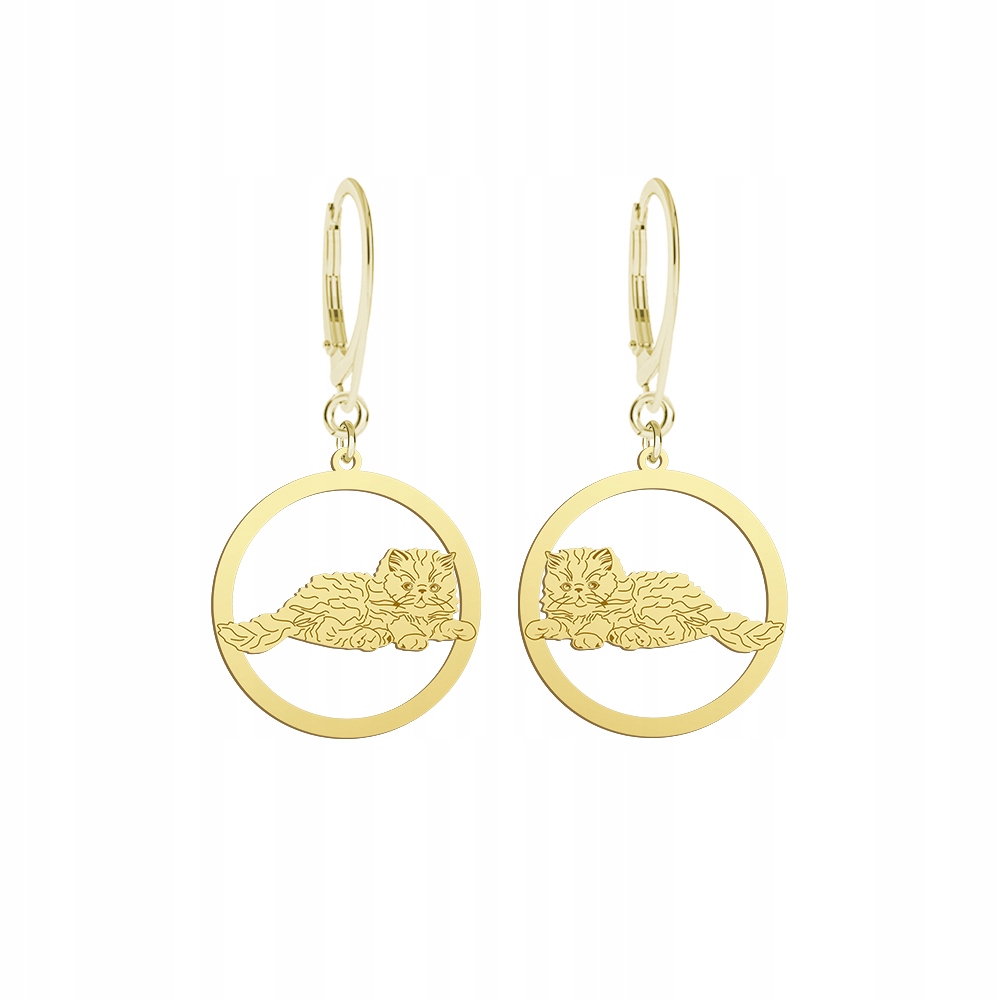 Náušnice Zlaté s Perskou kočkou 925 Šperky Dárek Žena Gravírování Bonus