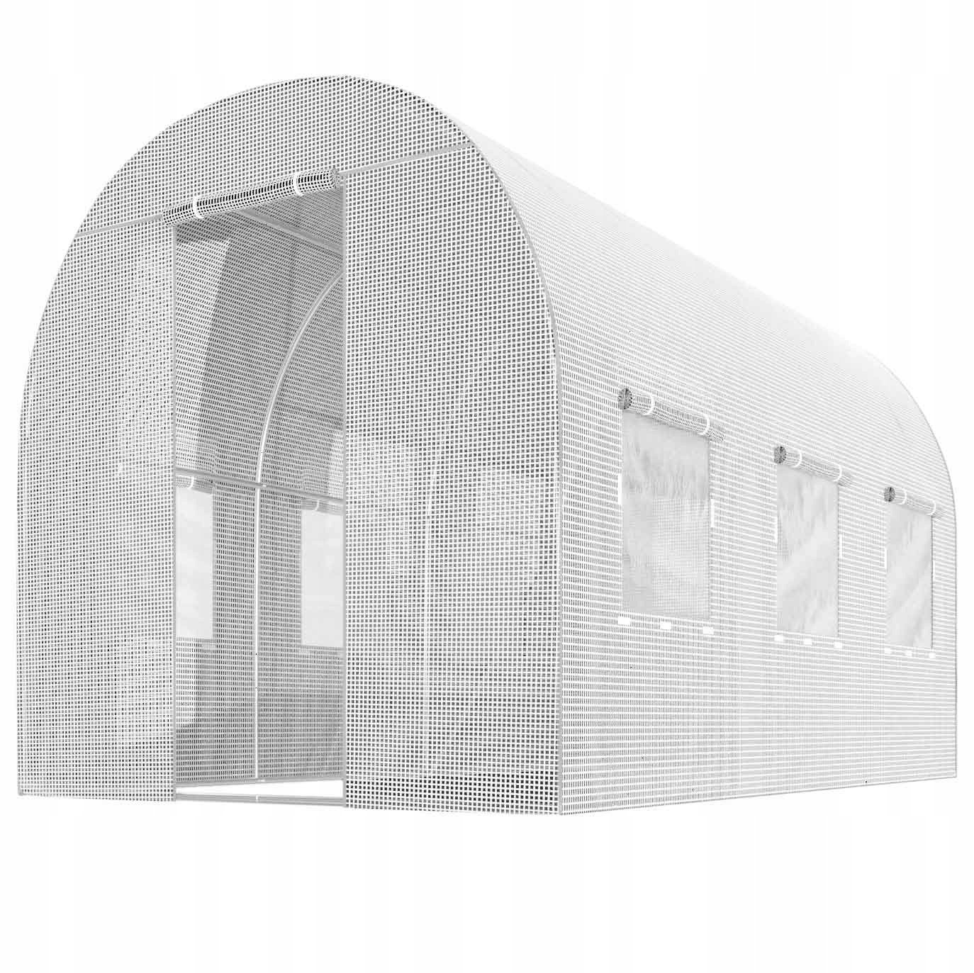 SZKLARNIA NA WARZYWA FOLIAK FOLIAKI OGRODOWY NAMIOT FOLIOWY DUŻY 6 OKIEN Kolor biały