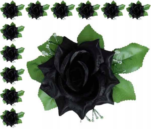 

Róża główka z liściem Black 12 sztuk