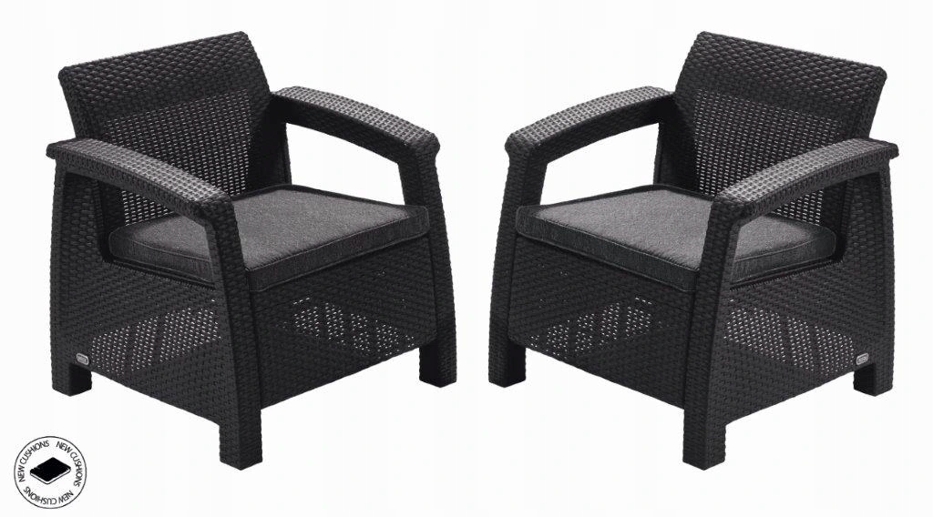 Záhradný nábytok Keter Corfu duo set dvoch kresiel grafitový