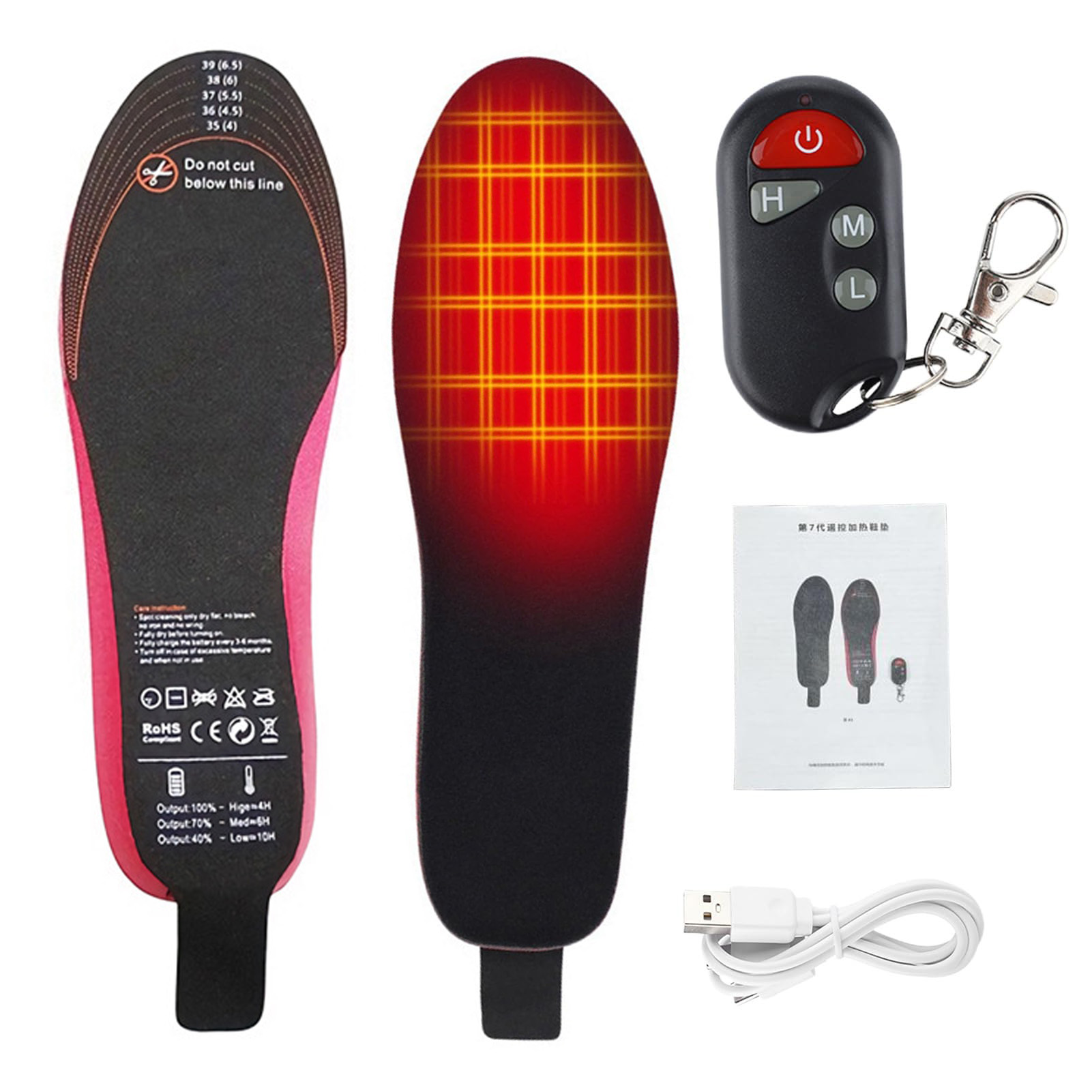 Vyhřívané Vložky Do Bot Usb Elektrické vel 35-40 2000 mAh