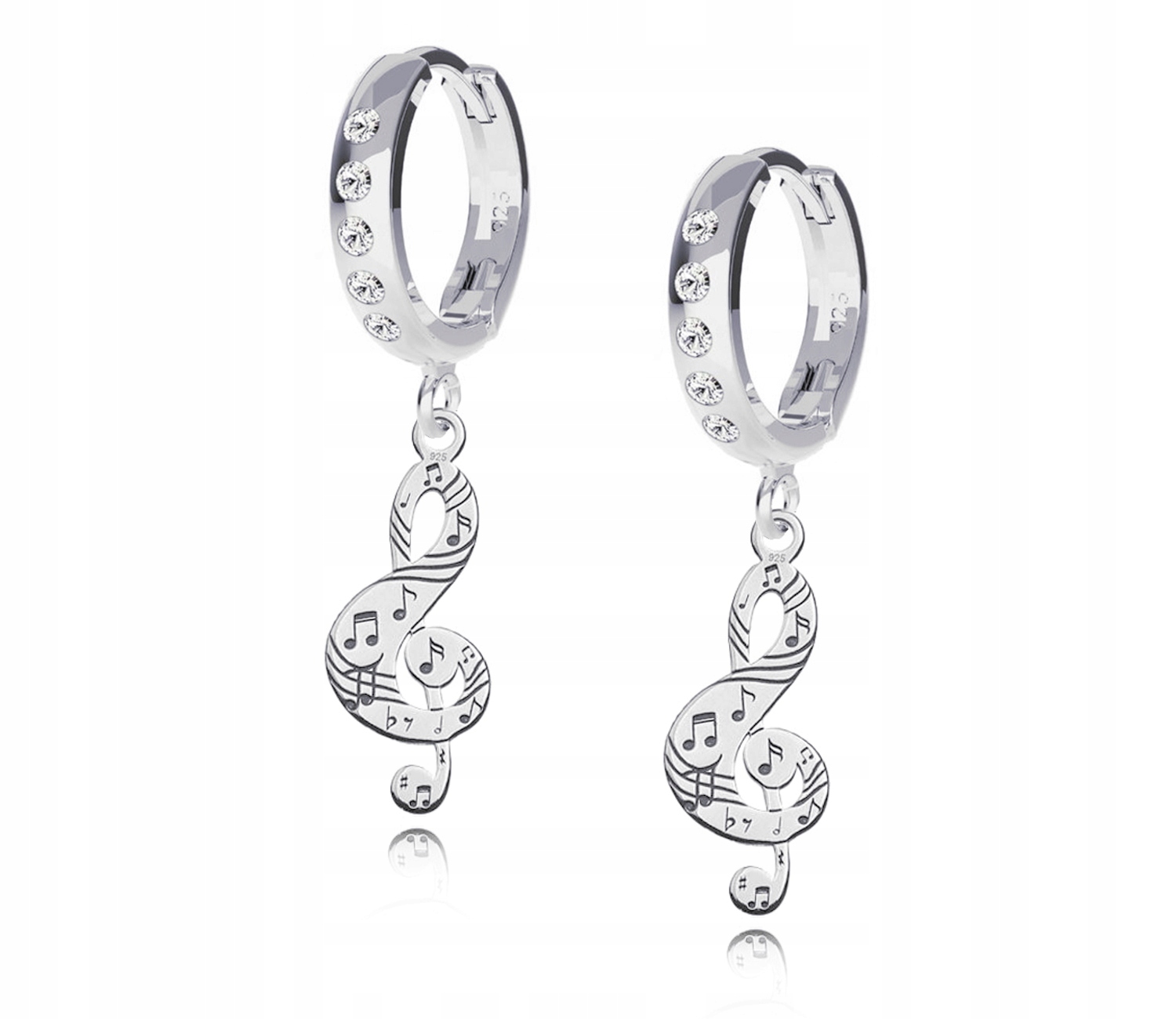 

Srebrne Kolczyki Nutka Klucz Wiolinowy srebro 925