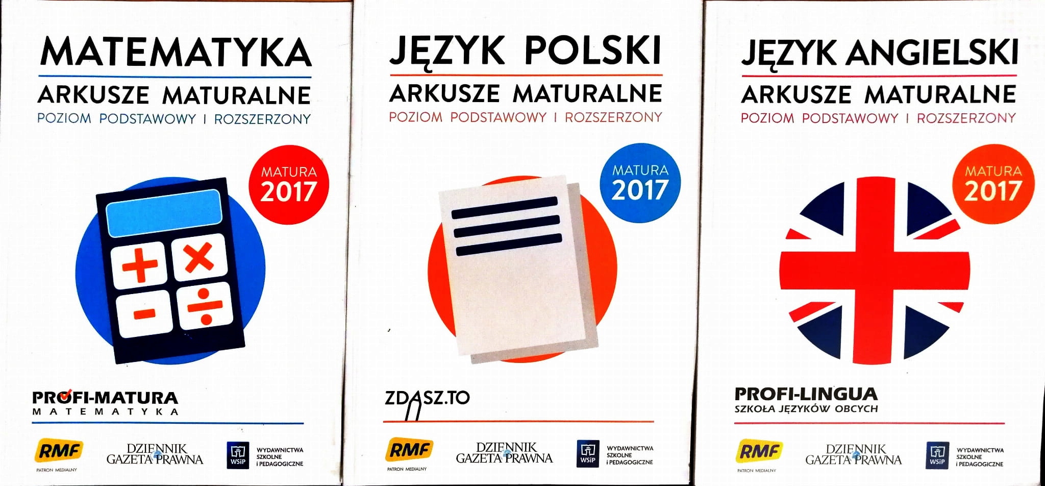Arkusze maturalne 2017 J.polski+Matematyka+J.ang.