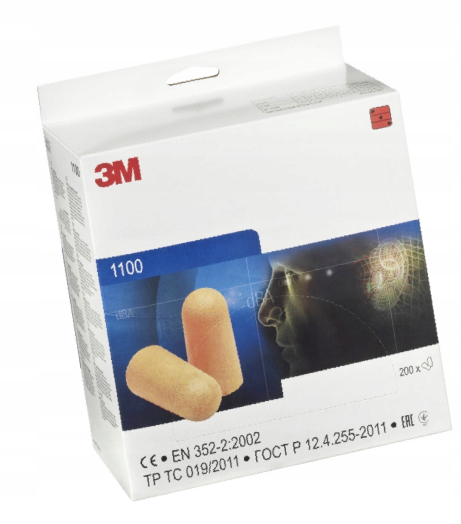 Zatyczki stopery do uszu 3M 1100 wkładki 200 par